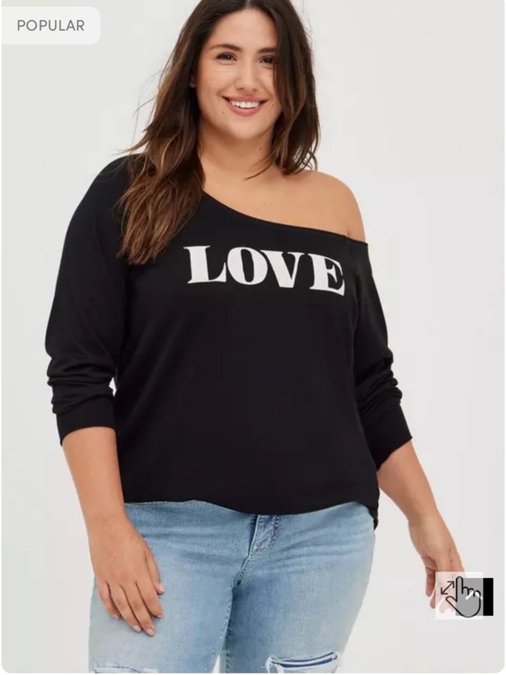 Black Off-Shoulder 'LOVE' Sweatshirt